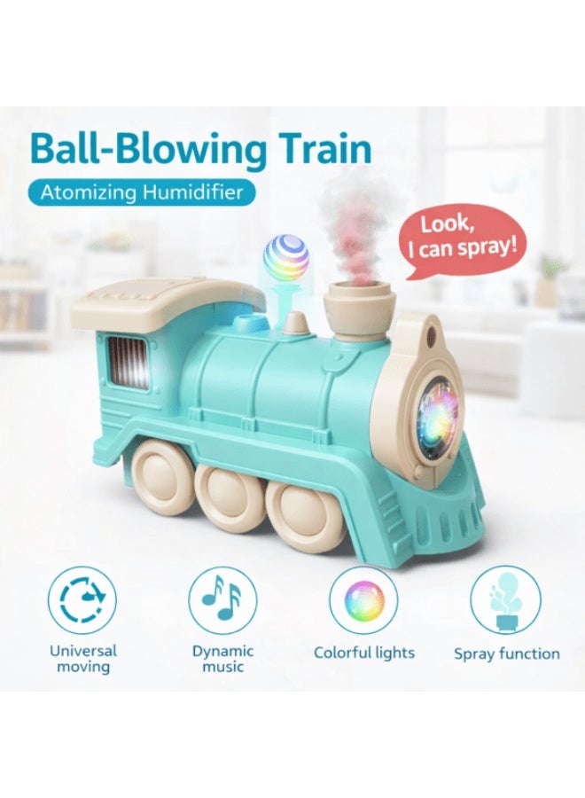 Ball-Blowing Train Atomizing Humidifier Toy with Lights Music - Image 1